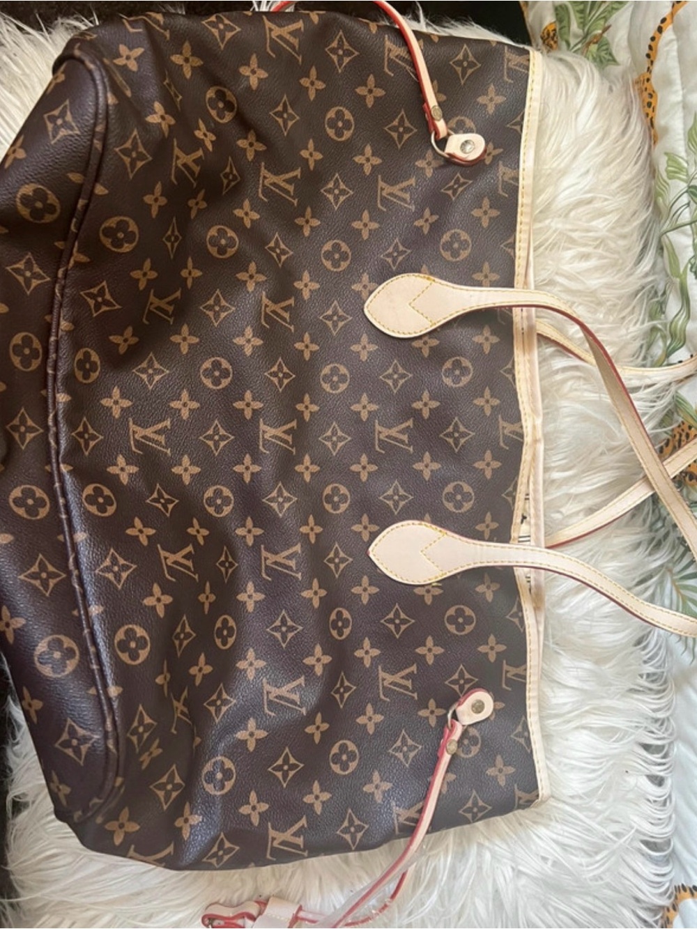 Cute Monogram Canvas Brown Tote Bag